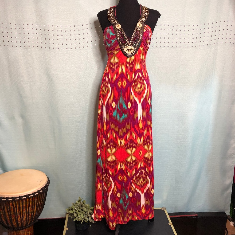 Blu Heaven embellished sleeveless Maxi USA made